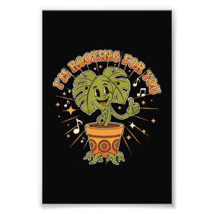 Foto "Te estoy apoyando" Planta Monstera de dibujos ani