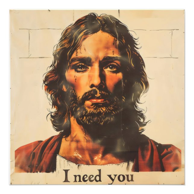 Foto Te Necesito Retro Cristo (Frente)