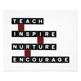 Foto Teach Inspire Nurture Anima Valores Word Tile