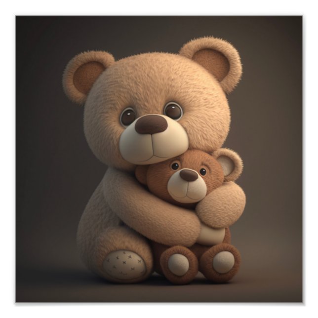 Foto Teddy Bear y su peluche, 12x12 descarga digital (Frente)
