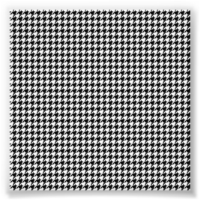 Foto Tejido de Piedra Cuadro de Houndstooth Blanco Negr (Frente)