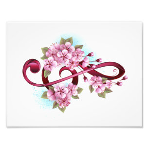 Foto Tejidos musicales notas de colores con flores de S