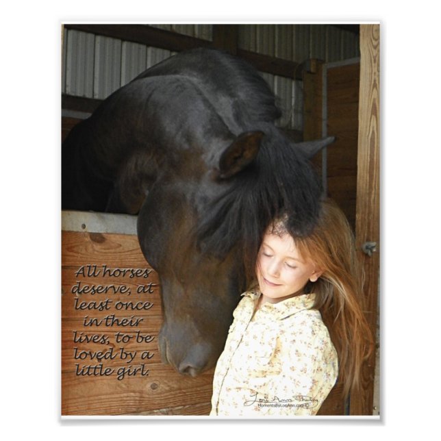Foto Telas de Stallion Friesianas y Niña Pequeña (Frente)