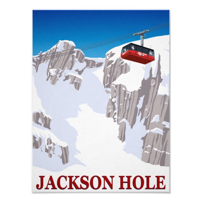 Foto teleférico de la estación de esquí de jackson Hole (Frente)