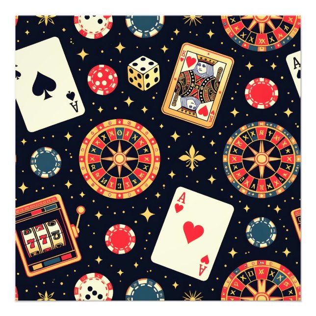 Foto tema de patrón de casino en negro (Frente)