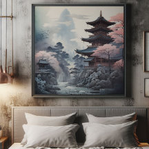 Templo Japonés Pintura Tradicional