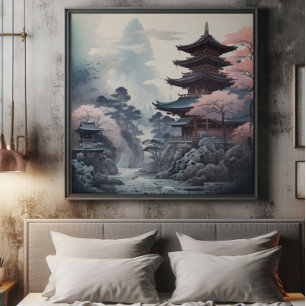 Foto Templo Japonés Pintura Tradicional