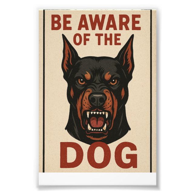 Foto Tenga cuidado con el perro, la seguridad del perro (Frente)