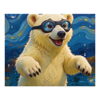 Foto Tengo Burbujas - Cachorro de Oso Polar en el Agua