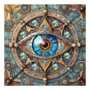 Foto Tercer Ojo - Mandala de Oro Azul Turquesa