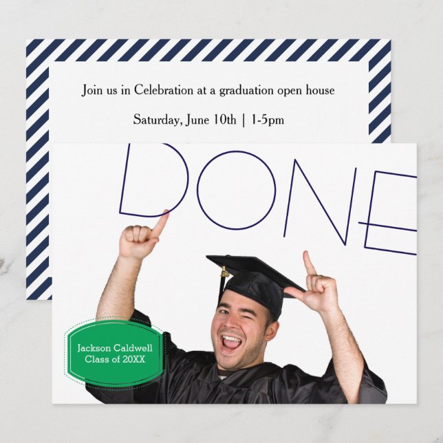 Foto Terminada - Invitación a la Fiesta de Graduac (Anverso / Reverso)