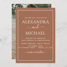 Foto Terra Cotta Boho Boda Invitación simple