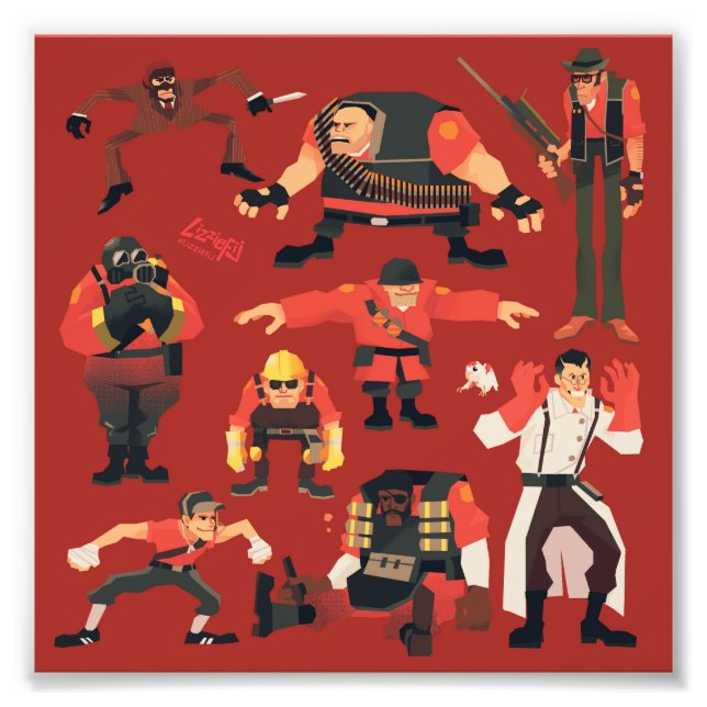 Foto TF2 Memes mercenarios letra pequeña de arte (Frente)
