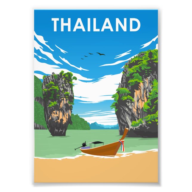 Foto Thailand Vintage Minimal Retro Traevl Poster (Frente)
