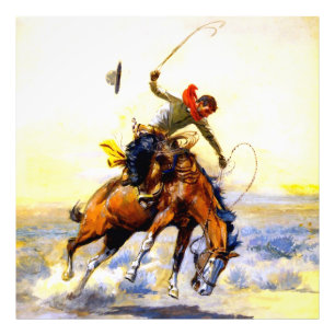 Foto “The Bucker” Arte Occidental de Charles M Russell