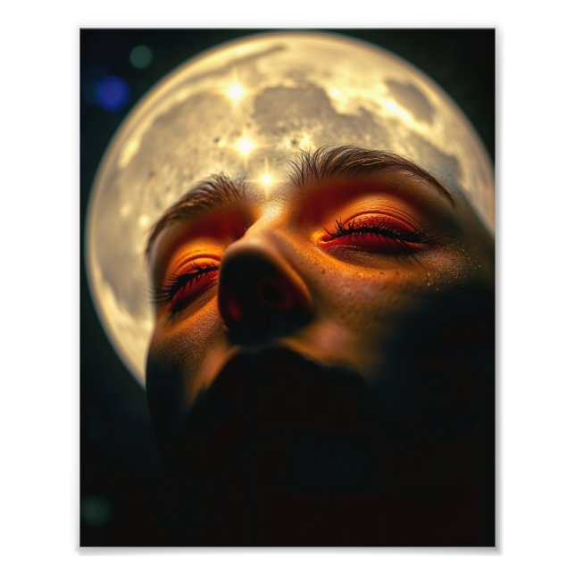 Foto The Dreaming Moon — Mystical Celestial Art Print (Frente)
