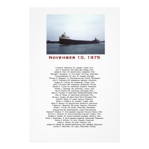 Foto The Edmund Fitzgerald con nombres de la tripulació