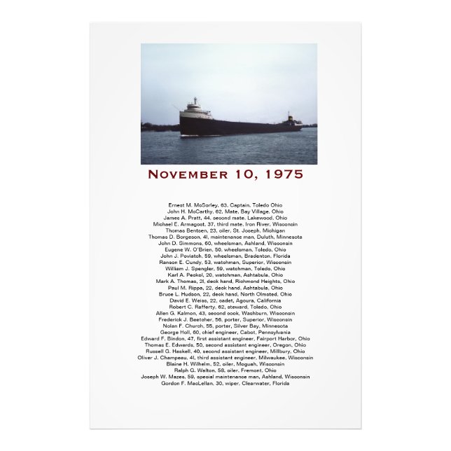 Foto The Edmund Fitzgerald with Crew Names Gift Box (Frente)