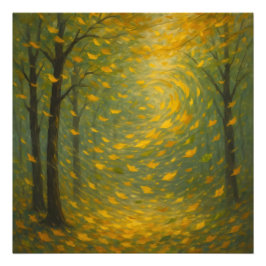 Foto The Golden Autumn Dance: A Vortex of Falling Leave