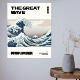 Foto The Great Wave Hokusai Contemporary Minimal Poster