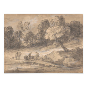Foto Thomas Gainsborough - Paisaje de madera con figura