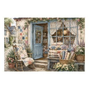 Foto Tienda de colchas cottagecore francesa acuarela