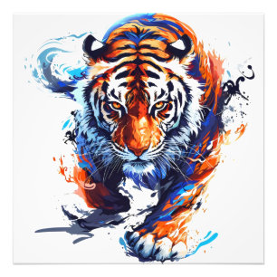 Foto Tigre de Acuarela Abstracto