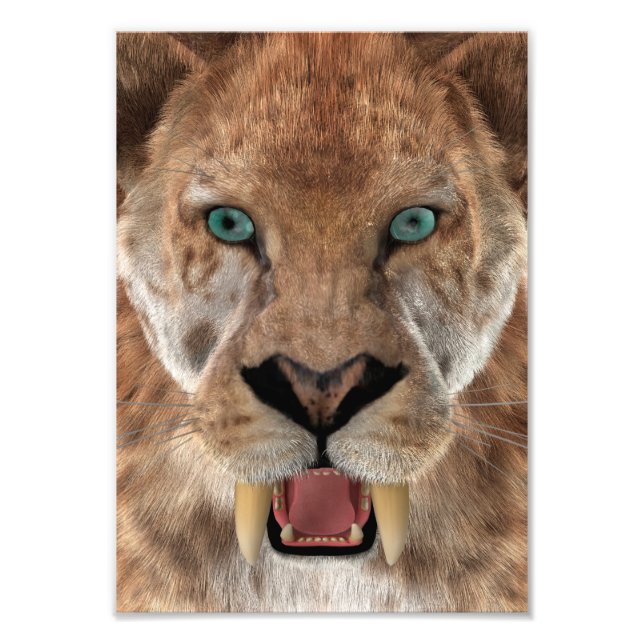 Foto Tigre Dientes de Sable o Smilodon (Frente)