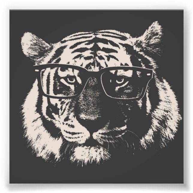 Foto Tigre Hipster Con Gafas (Frente)