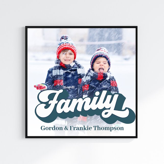 Foto Tipografía fotográfica retro familiar personalizad (Custom retro style family lettering photo print)