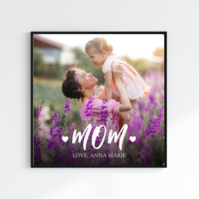 Foto Tipografía fotográfica simple personalizada (Mom photo template personalized photo print.)