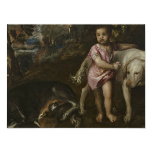 Foto Tiziano - Niño con perros en un paisaje