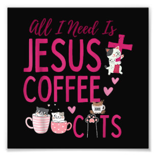 Foto Todo lo que necesito es Jesús, café y gatos Christ
