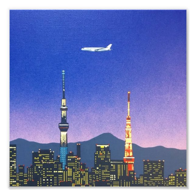 Foto Tokyo Japan Skyline 80's Hiroshi Nagai Art (Frente)