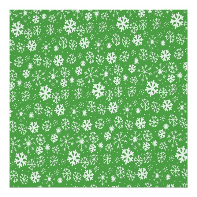 Foto Tormenta de copos de nieve con fondo verde (Frente)