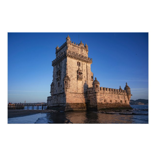 Foto Torre Belem al atardecer en Lisboa, Portugal (Frente)