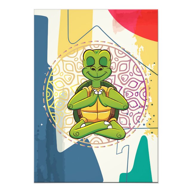 Foto Tortuga que ama tortuga Mandala Meditación (Frente)