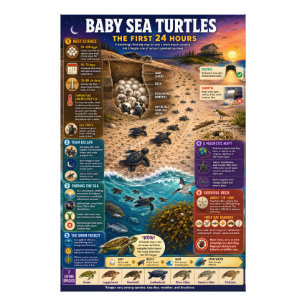 Foto Tortugas Marinas Bebés - Primer Viaje Notable
