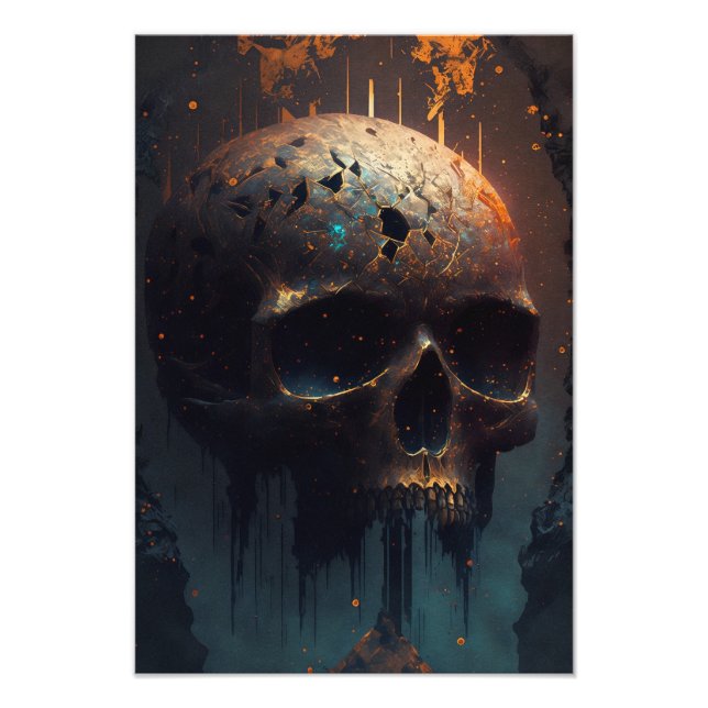 Foto Totenkopf mit Apokalyptischem Hintergrund (Frente)