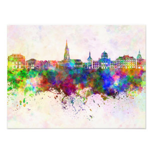 Foto Toulouse skyline in watercolor background