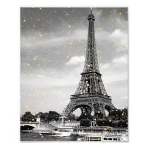Foto Tour Eiffel, Francia - Negro/ Faux Gold Sprinkle