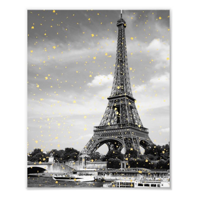 Foto Tour Eiffel, Francia - Negro/ Faux Gold Sprinkle (Frente)