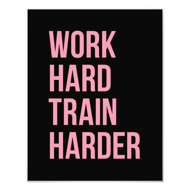 Foto Trabajo Tren duro Fitness Cita Motivadora Rosa Bl (Frente)