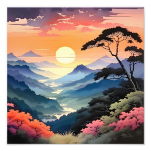 Foto Tranquilo atardecer en el valle