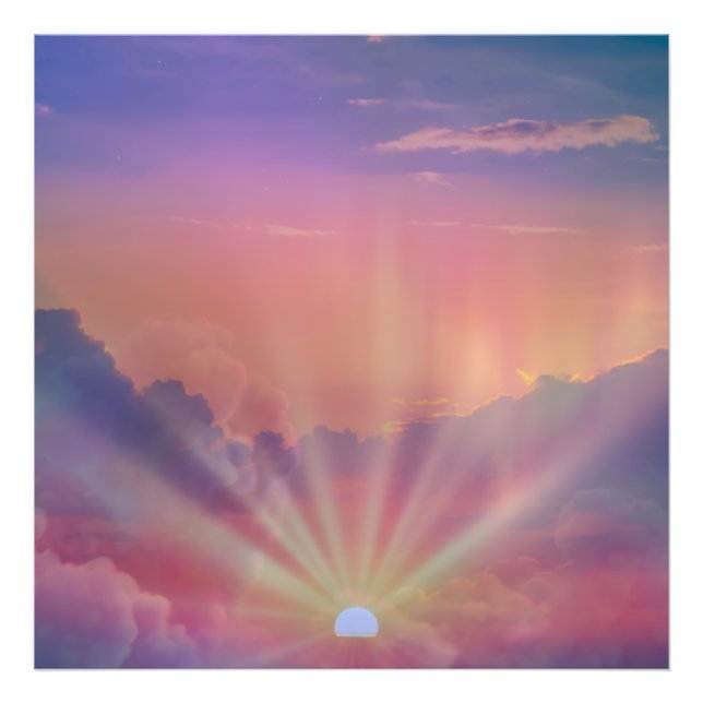 Foto Tranquilo Sunset Sky Magnífica Fantasía Art (Frente)