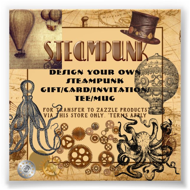 Foto Transferencia de plantilla STEAMPUNK a cualquier r (Frente)
