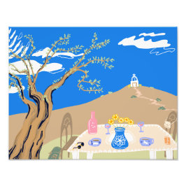 Foto Travel keepsake Greek afternoon olive tree scene