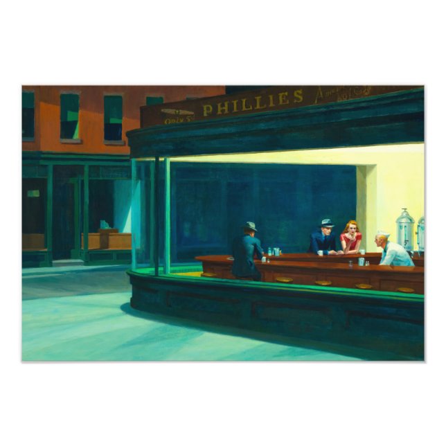 Foto Trazos nocturnos, 1942 por Edward Hopper (Frente)