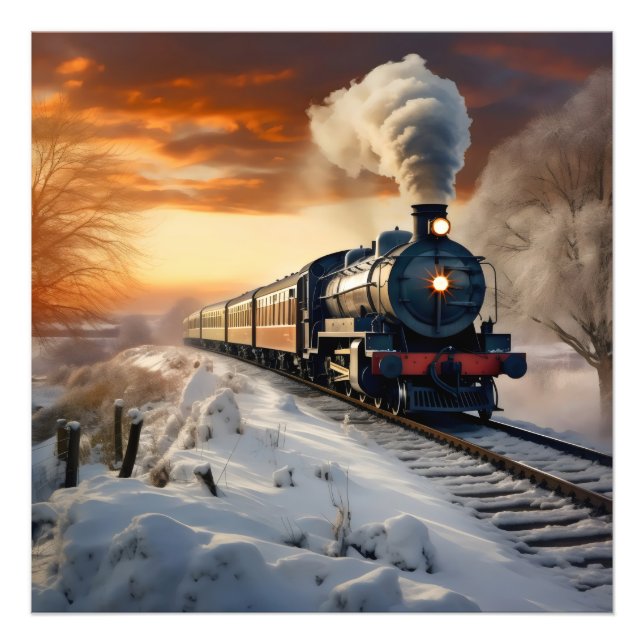 Foto Tren en la noche de invierno (Frente)