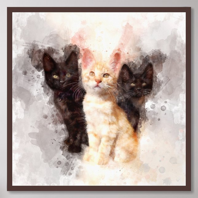 Foto Tres gatitos adorables y hermosas acuarelas (Subido por el creador)